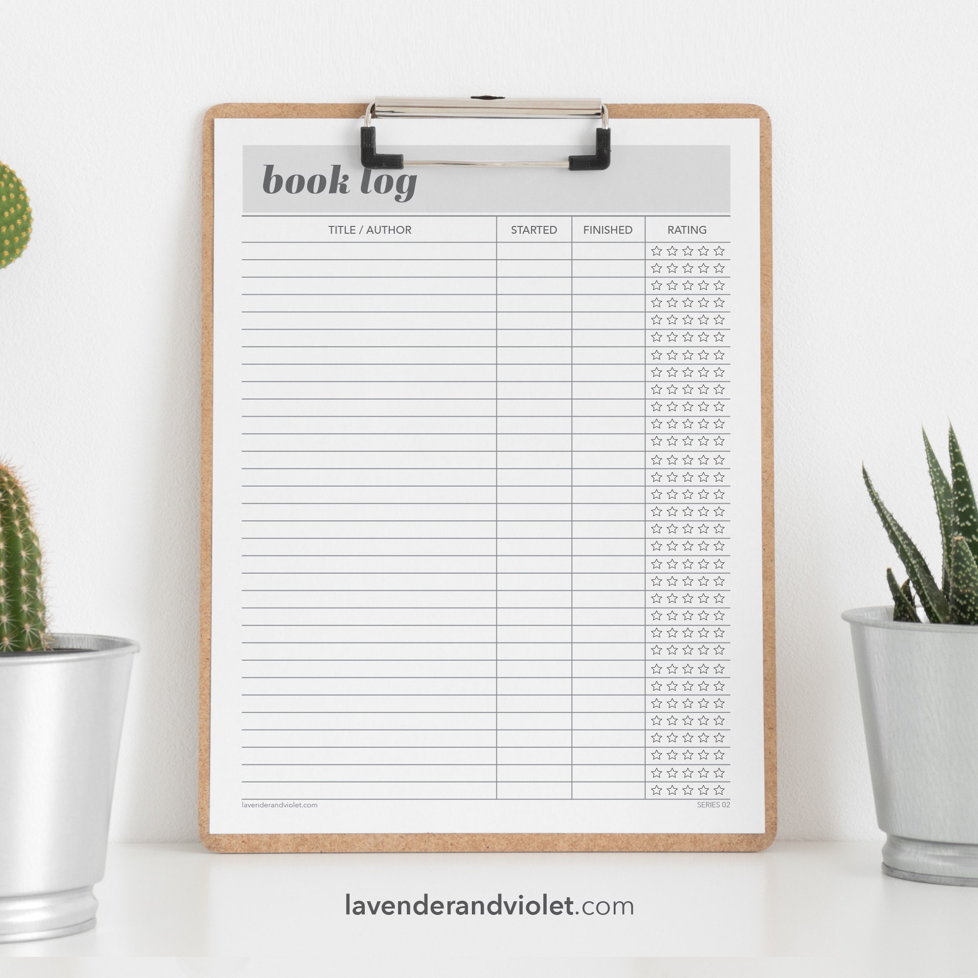 Book Log, Printable PDF, Track Your Reading and Rate Each Book, Book ...