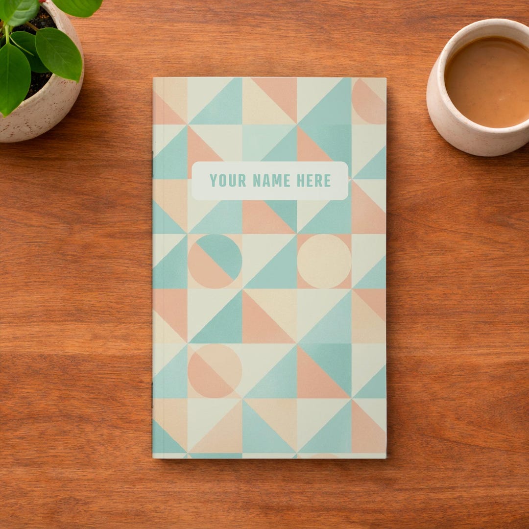Personalized Notebook With Name – Modern Geometric Journal – Choose ...