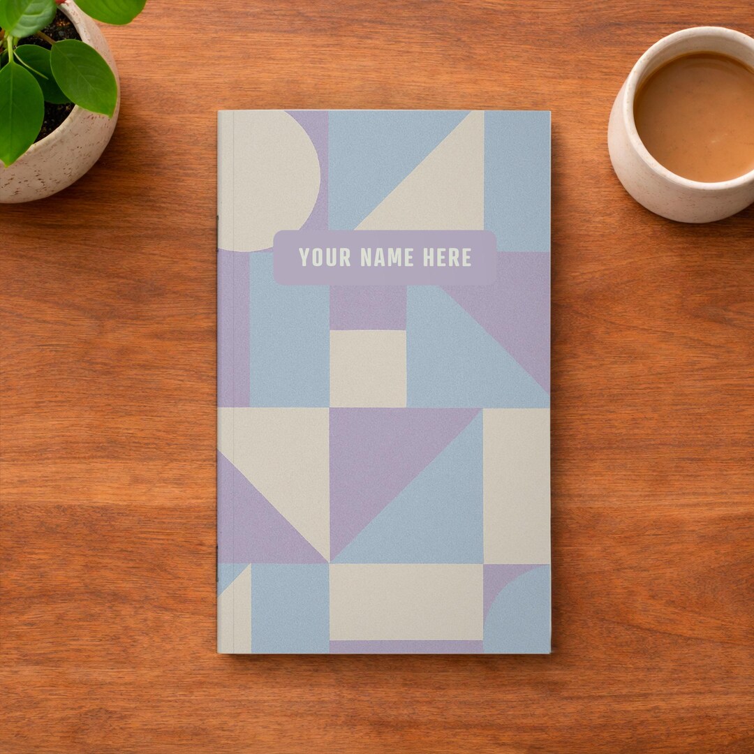 Modern Design Notebook Label Personalized Notebook | Mid-century Modern Design | Journal ...