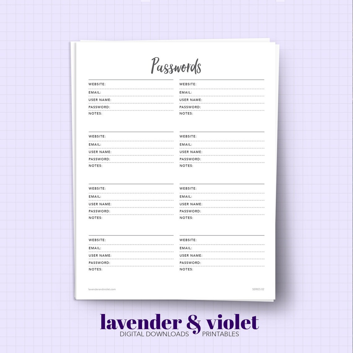 Passwords Printable PDF Print Pages as Needed Download for - Etsy
