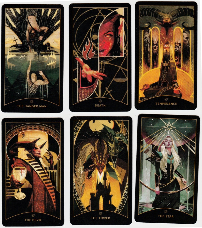 Dnd Spell Cards Dark Tarot Deck Dungeon Master Gift Tarot Card Set