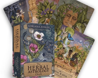 Herbal Astrology Oracle Deck A 55-Card Deck and Guidebook, oracle deck, Divination Tools, oracle cards, self care, astrology, spirit oracle
