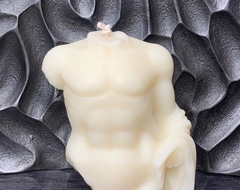 Large Greek Male Torso Candle - Man Body candle - Sculptural Candle - House warming Gift - Home Decor - Natural Soy Wax - Handmade Gift
