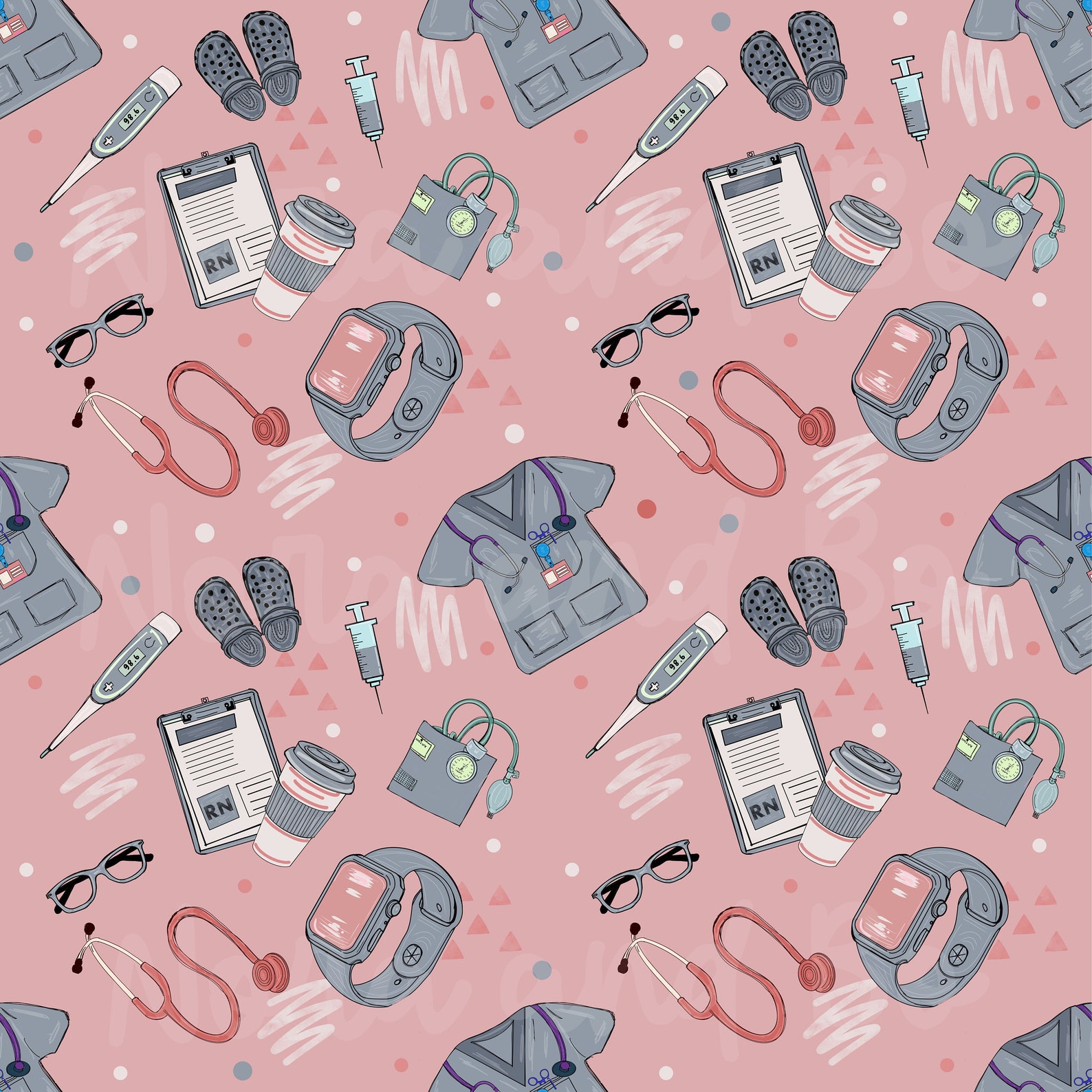 Nurse Pattern Nurse | Nurse Seamless | Nurse Appreciation | Seamless | RN Seamless ...