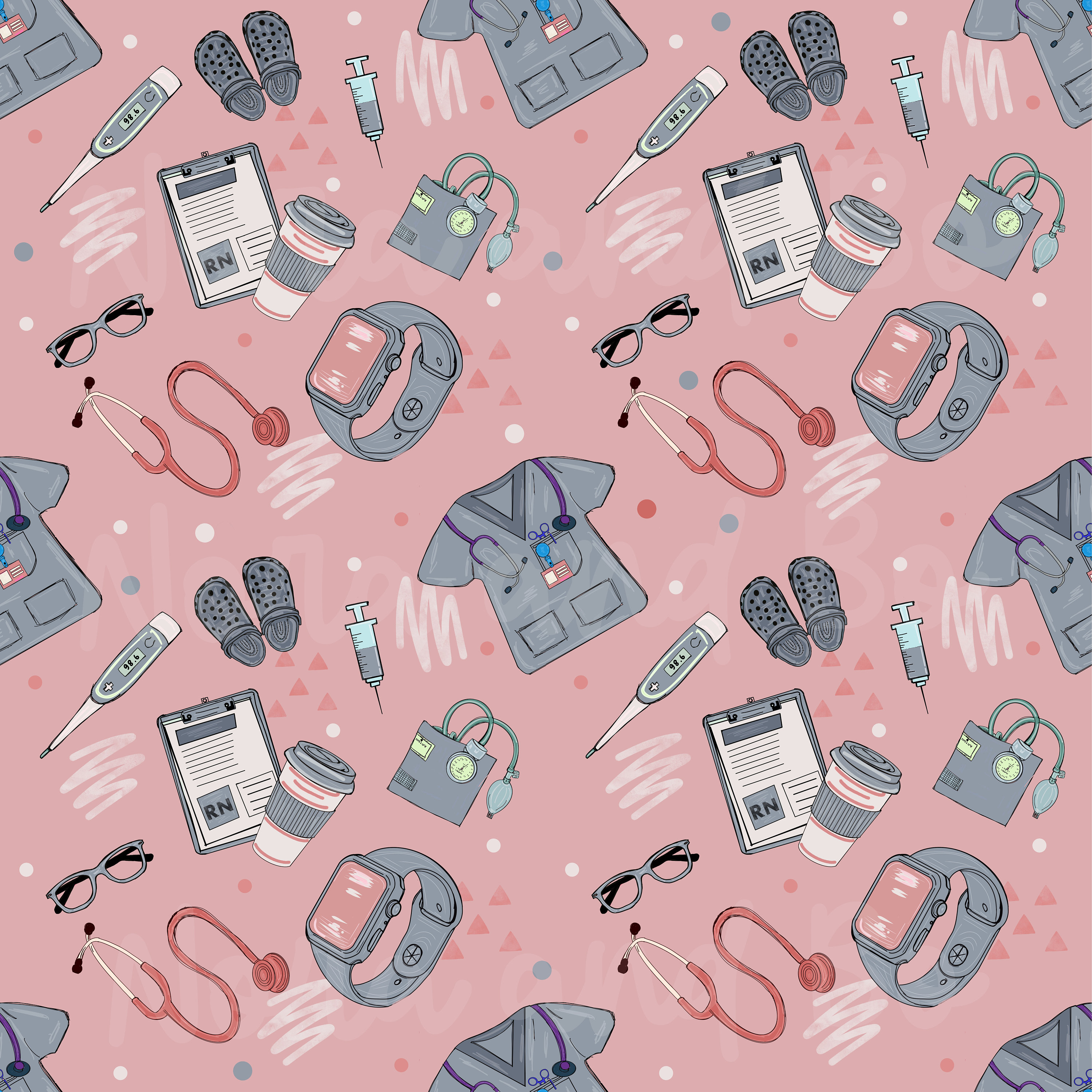 Nurse Pattern Nurse | Nurse Seamless | Nurse Appreciation | Seamless | RN Seamless ...