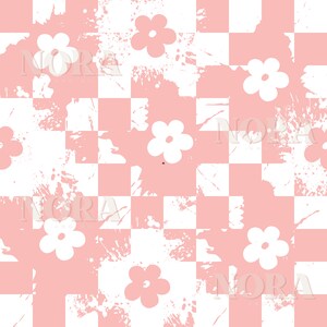 Digital Seamless File | Checker Print Seamless | Paint Splatter Seamless | Checker Print Design | Checker Print | Flower Seamless Design