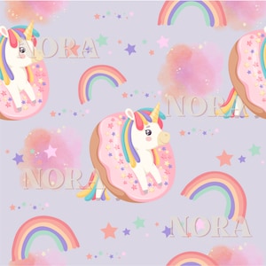 Digital Seamless File | Unicorn Print | Unicorn Pattern  | Donut Pattern | Donut Print | Seamless Donut Print | Seamless Unicorn Print