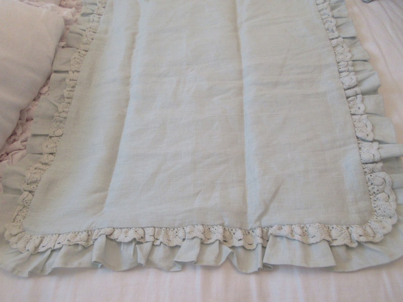 Rachel Ashwell Shabby Chic Couture Pair Teal Petticoat Ruffles Lace