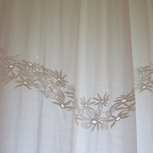 Rachel Ashwell Shabby Chic Couture White Embroidered Curtain Panel
