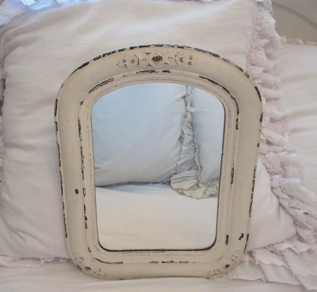 Antique French Cottage Painted Wooden Wall Mirror - Etsy