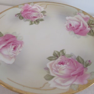 Pink Roses X Large Antique Charger Platter