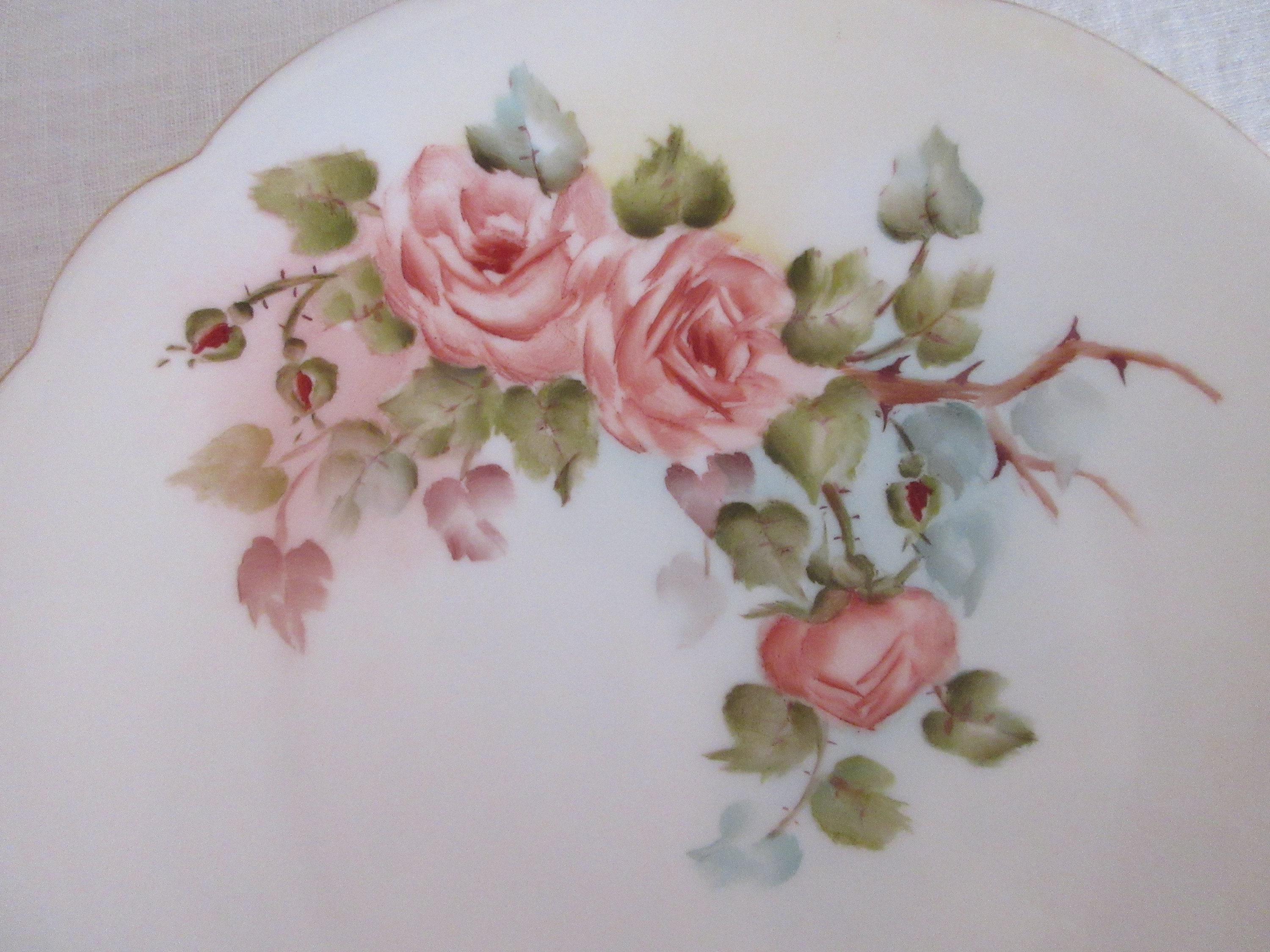 Hand Painted Roses Vintage Plate France - Etsy