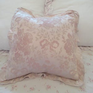 Rachel Ashwell Shabby Chic Couture Pink Ribbon & Roses Ruffled Pillow