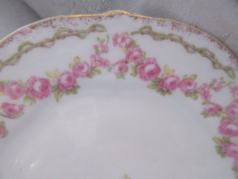 Vintage Limoges France Pink Roses Swags Display Plate - Etsy
