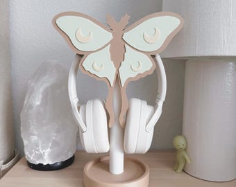 Luna Moth Headphone Stand | 3D Printed Desk Accessory