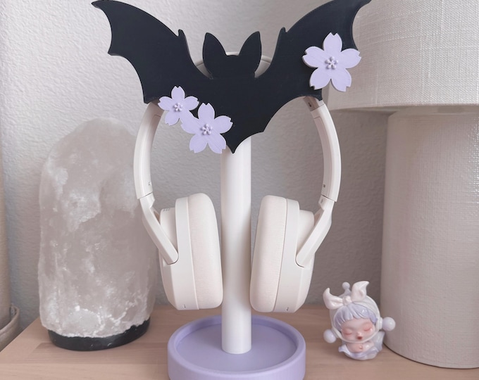 Sakura Bat Headphone Stand | 3D Printed Desk Accessory