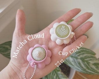 Matcha Cloud Cup Clicker | 3D Printed Fidget Toy | Aesthetic Desk Clicker Charm