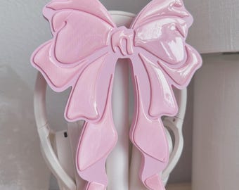 Bow Headphone Stand | 3D Printed Desk Decor | Pastel Desk Organizer