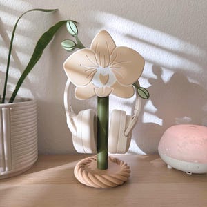 Orchid Headphone Perch | 3D Printed Desk Decor