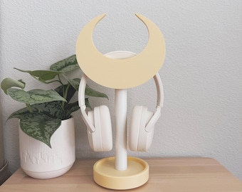 Crescent Moon Headphone Stand | 3D Printed Desk Decor