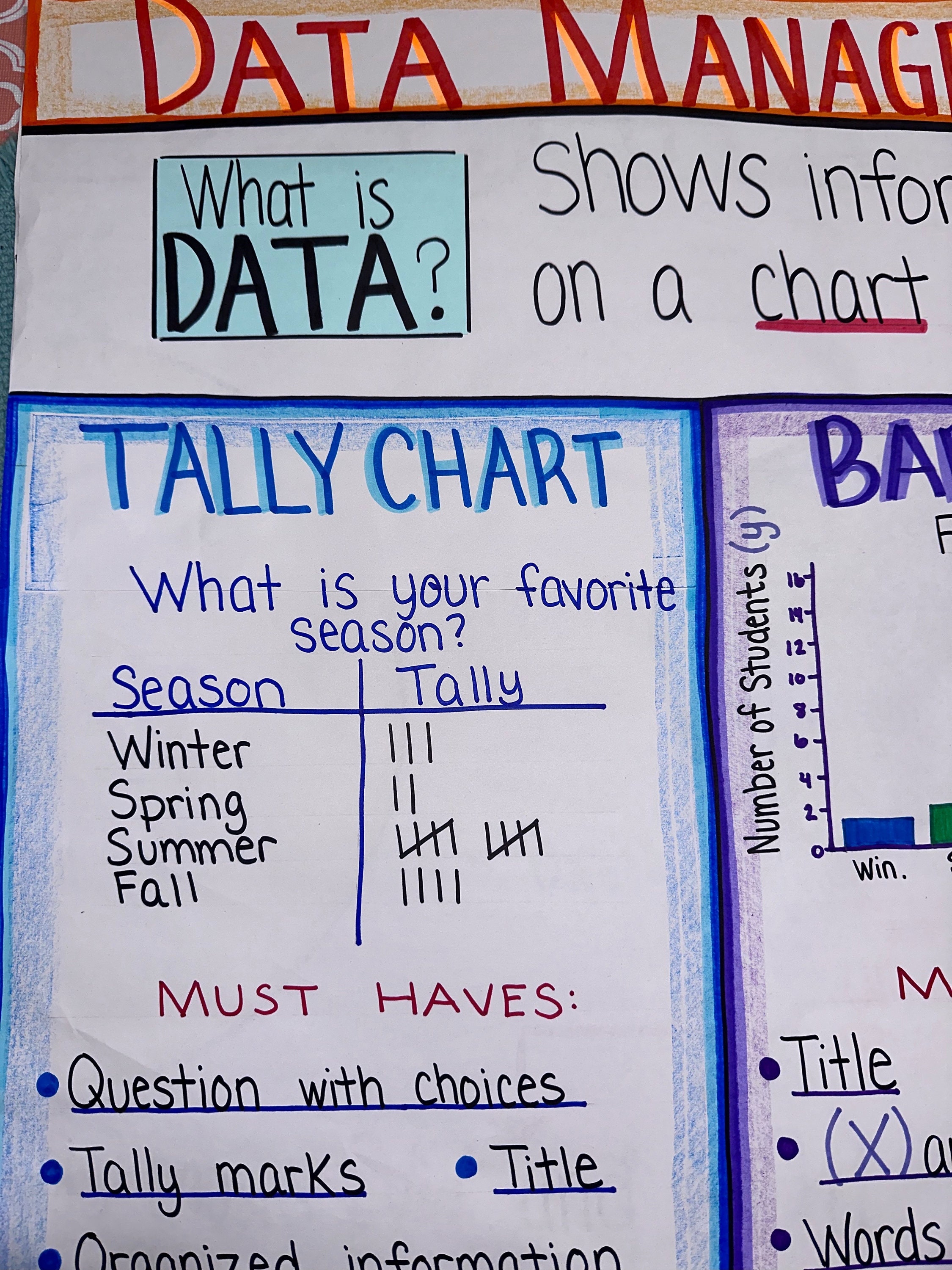 Data Management Anchor Chart for 5th-8th Grade - Etsy