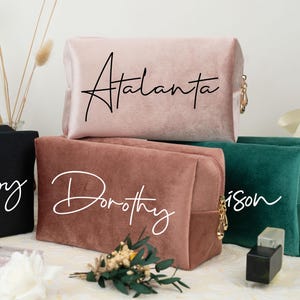 Personalized Velvet Cosmetic Bag: Bridal Party Gift