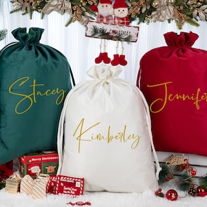 Personalized Christmas Gift Bag 2025,Custom Santa Sack with Name,Velvet Christmas Gift Bag,Christmas Eve Bag,Holiday Gift Sack,Xmas Gift Bag