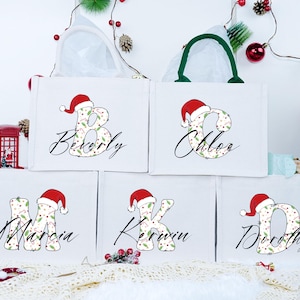 Custom Christmas Gift Bag,2025 Christmas Gift Bags,Christmas Party Bags,Holiday Gift Bags with Name,Xmas Gift Bags,Christmas Eve Gift Bags