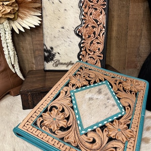 Zippered 3 Ring Custom Portfolio | Hand Crafted Genuine Cowhide Leather Binder | Western Business Folder| Genuine Leather Gift|Personalized