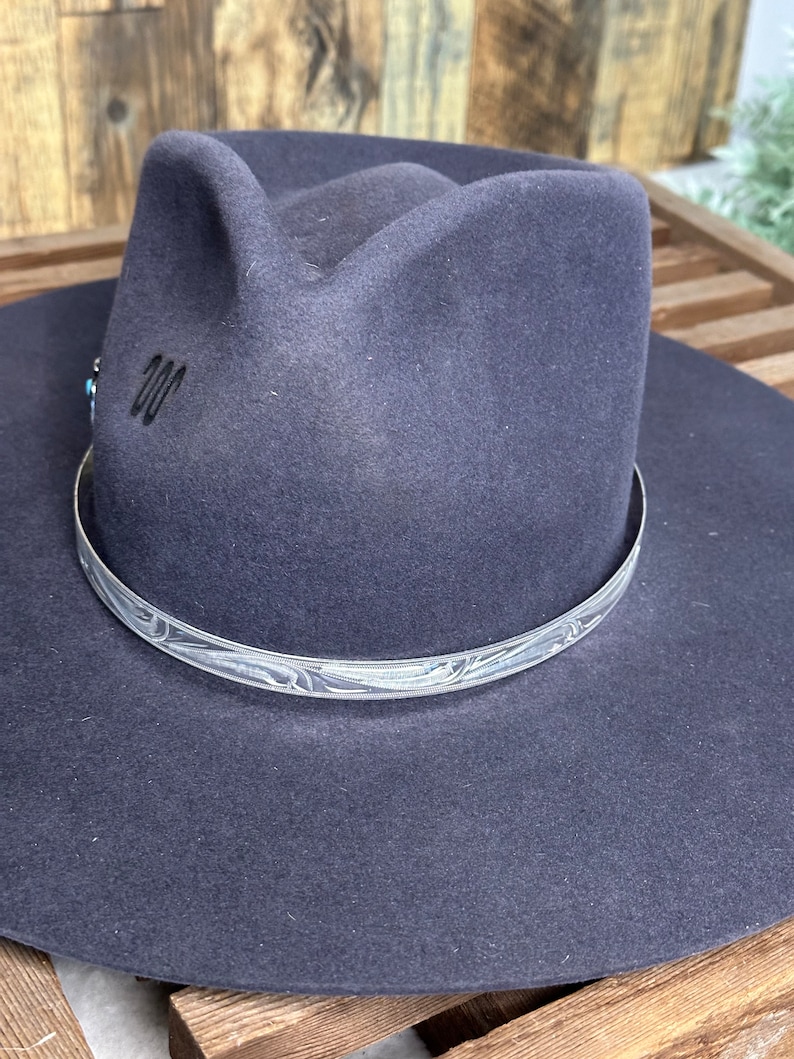 Gold Engraved Hat Band | Silver Engraved Hat Band | Cowgirl Hat Band | Metal Hat Band | Buckle Clasp | Gift for Her | Western Style Bild 6