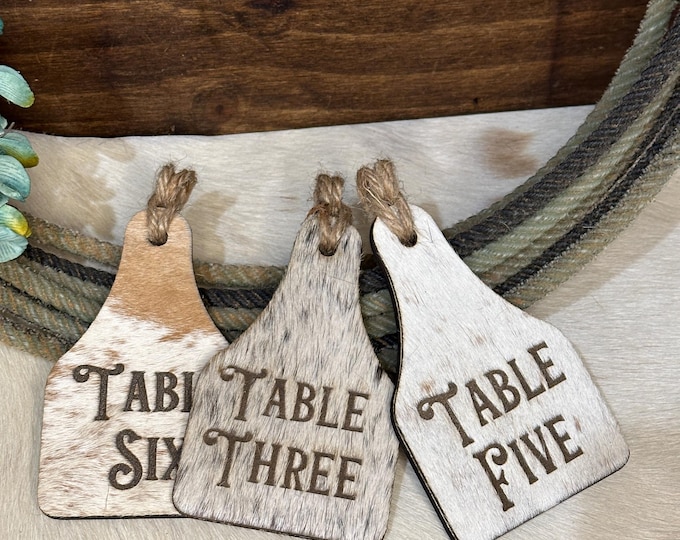 Wedding Table Number Sign |custom Cowhide Branded Sign | Personalized ...