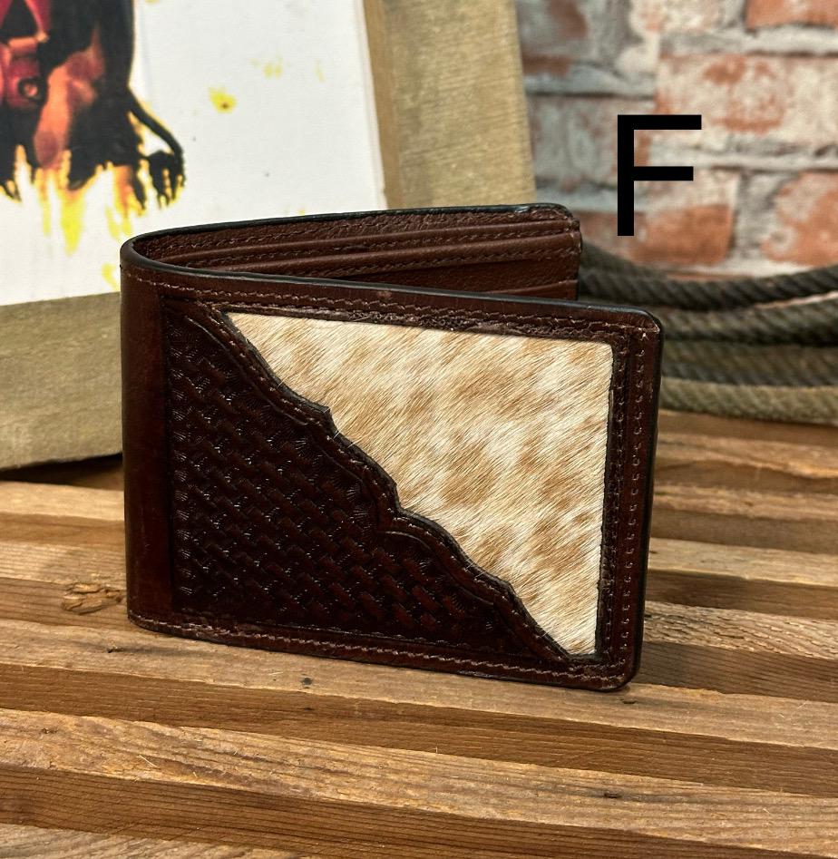 Hand Tooled Men’s Leather Cowhide Wallet, Tooled Leather Wallet, Personalized Branded Wallet, Gift for Men, FFA Award Rodeo Wallet