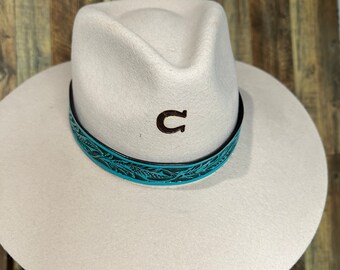 Hat Band | Floral Tooled Leather | Cowboy Hat Band | Cowgirl  display picture 1