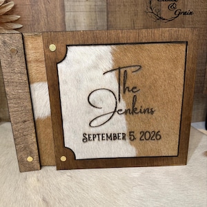 Cowhide Wedding Guest Book | Custom Cowhide Guest Book |Western Barn Wedding Guest Book | Branded Cowhide | Wedding | Rustic | Engagement
