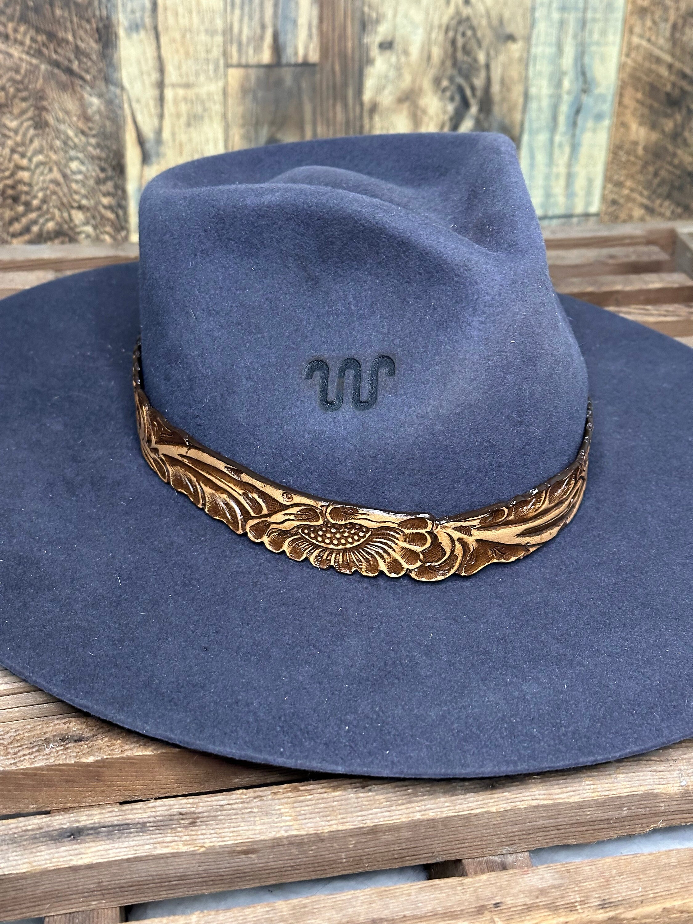 Hat Band | Floral Tooled Leather | Cowboy Hat Band | Cowgirl  display picture 1