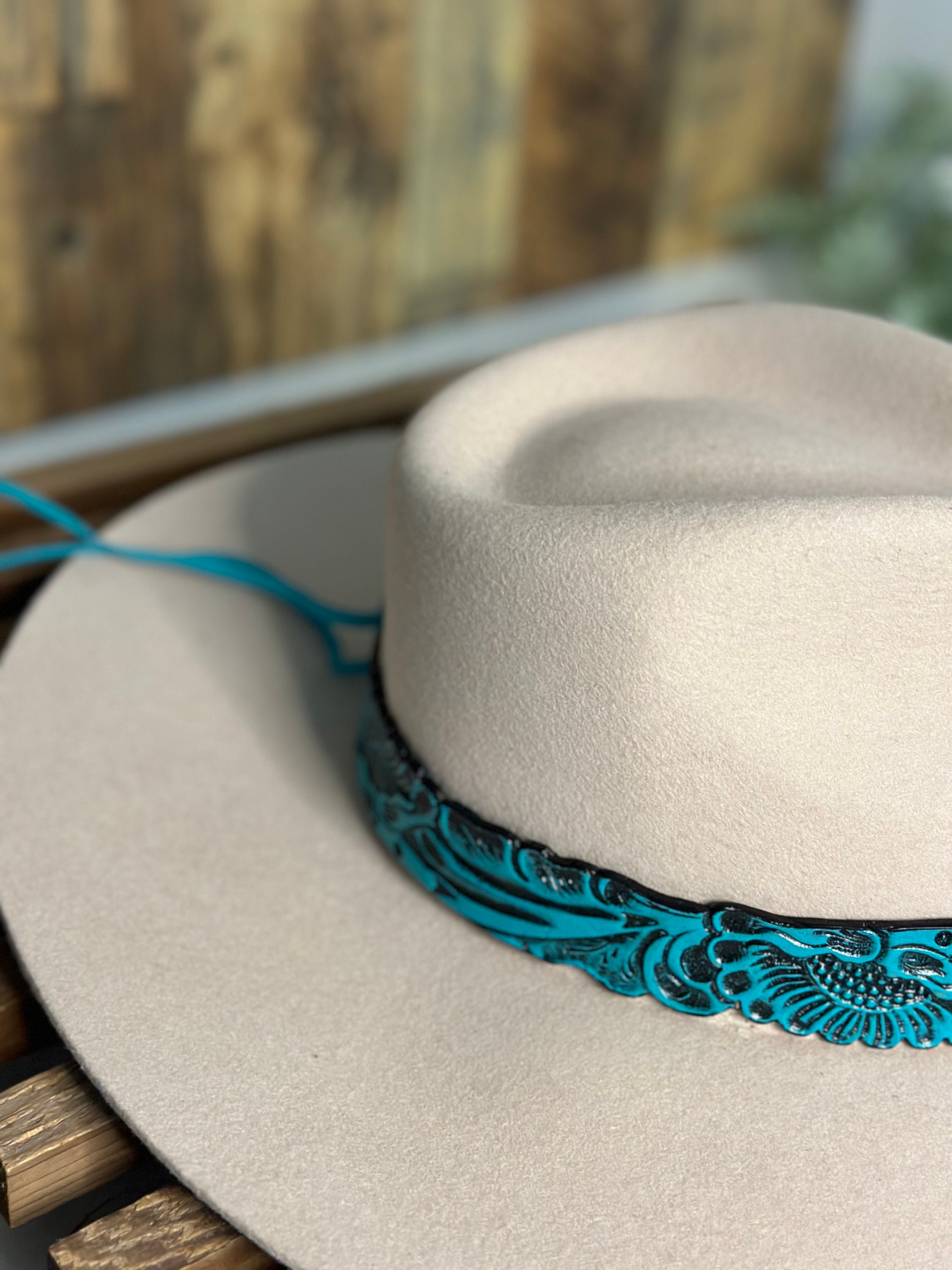 Hat Band | Floral Tooled Leather | Cowboy Hat Band | Cowgirl 