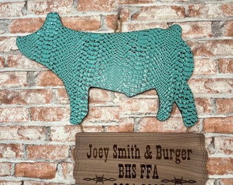 Custom Livestock Stall Sign | Show Animal Stall Sign | 4H Stall Plate | FFA | Show Rodeo Stall Sign | Cow Sign | Pig Sign | Goat Sign