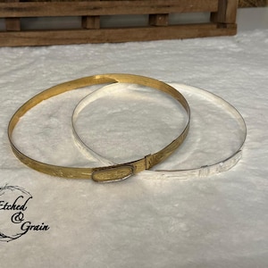 Gold Engraved Hat Band | Silver Engraved Hat Band | Cowgirl Hat Band | Metal Hat Band | Buckle Clasp | Gift for Her | Western Style Bild 1
