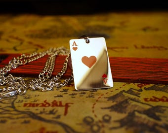 Collana Da Poker Con Ciondolo A Carte In Acciaio Inossidabile - Uomo E Donna, Stile Hip-Hop, Catena 55cm - 3