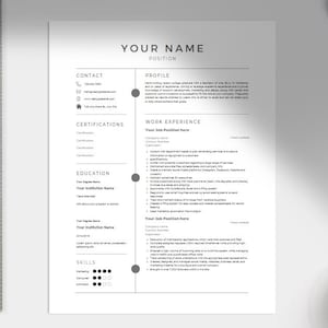 Resume Template for Google Docs, Word , Pages etc. Minimalist
