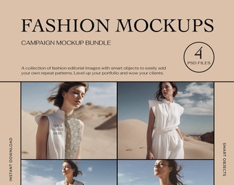 Fashion Mockups Campaign Style Realistic Template Textile Designer Clothing Mock ups Surface Pattern