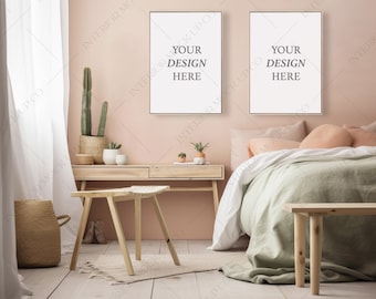 DIN A Frame Mockup PSD A2 A1 Movable Poster Frames A Series Set of 2