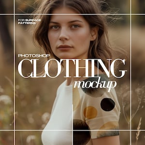 PSD Tshirt Mockup for Fashion Clothing Mockups Surface Pattern Realistic Photoshop Mock up Textile