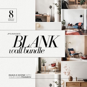 Modern Interior Stock Image Bundle Blank Wall Room Mockup JPG Photo Background