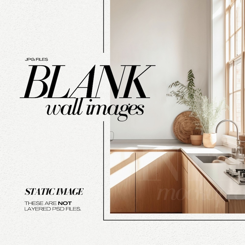 Blank Wall Mock Ups for Art, Japandi Style Home Interior Mockup Bundle Boho Room