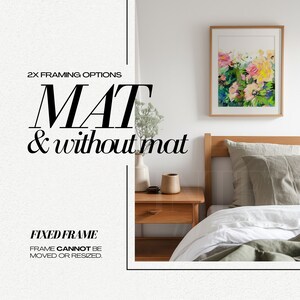 16x20 Frame Mockup PSD Modern Bedroom 4x5 Ratio Wood Frames Mock Up with 12x15 Mat image 4