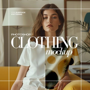 PSD Tshirt Mockup for Fashion Surface Pattern Clothing Mockups Realistic Photoshop Mock up Textile