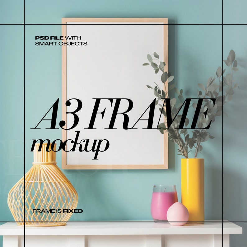 DIN A3 Frame Mockup PSD Colorful Mockups A Series Mock Up Frames Cozy Style