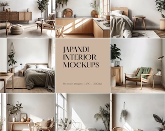 Pacchetto di mockup per interni di casa in stile giapponese con parete vuota, ambiente minimalista, immagine di sfondo