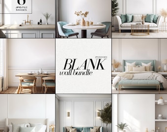 Blank Wall Elegant Room Mockup Bundle JPG Interior Mockups Stock Photo Luxurious Empty Background